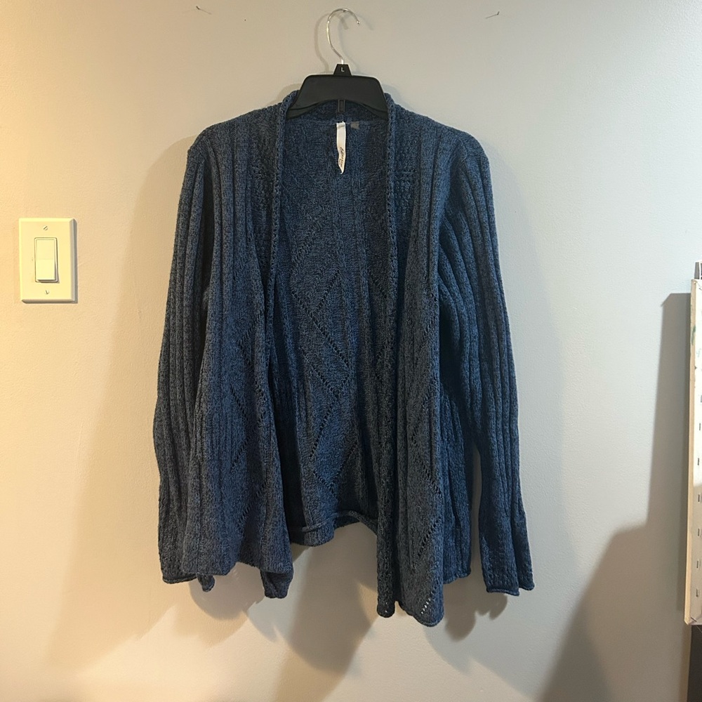 NY collection petite large blue cardigan
